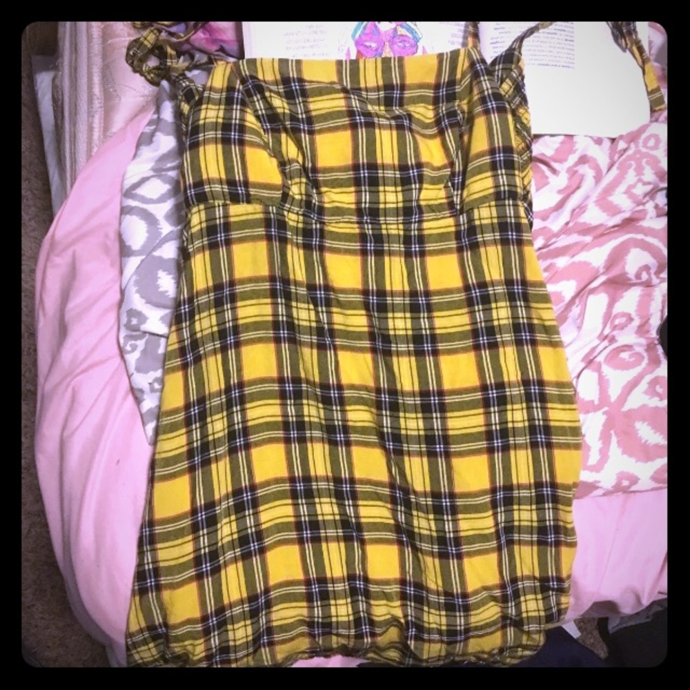 Plaid spaghetti strap dress
